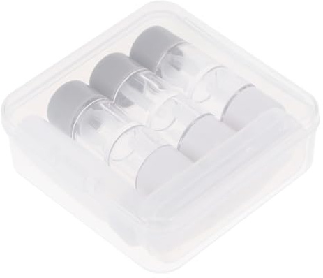 Hemobllo Juego de Porta Lentes de Contacto 3 Piezas de Plástico Organizador | Frasco de Solución y Pinzas Incluidas, Formato Ligero para Clase y Viaje, Pack de 3 Piezas