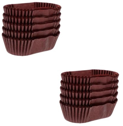 Cabilock 2pcs Oval Cake Paper Cups Food Grade Greaseproof Baking Cups with High Temperature Oil and Water Resistance Boat Shape Bread Tray Liners for Muffins Cupcakes Cake Balls Party