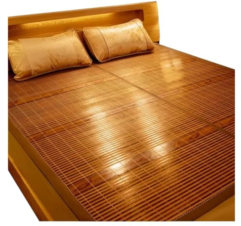 Tapete de cama refrescante de verano, colchón de bambú de doble cara, ligero y transpirable, ropa de cama plegable de paja para dormitorio, solución perfecta para dormir para climas cálidos (39 x 74