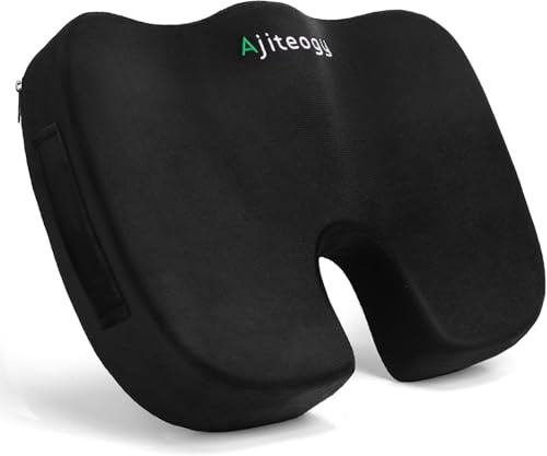 Ajiteogy Memory Foam Seat Cushion – Ergonomic Seat Cushion for Office Chair, Car, and Gaming Seat