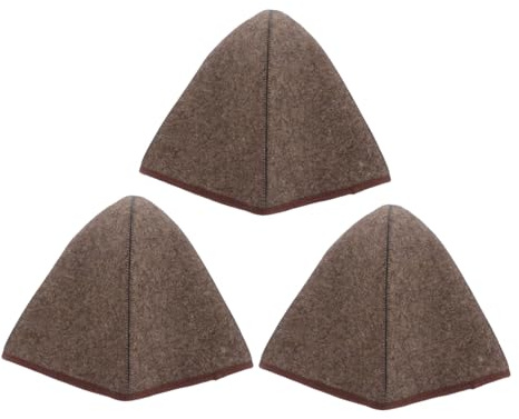 Hohopeti 3 PCS Thick Wool Felt Sauna Cap for Men Heat-resistant High Top Sauna Hat for Steam and Hair Protection Breathable Vaporarium Accessory for Spa and Shower Use