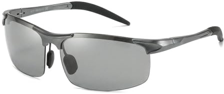AQRNKK Men's Photochromic Sunglasses Polarised Reactive Lenses, Z87 Safety Glasses for Work & Driving with UV400 Protection Sun Glasses
