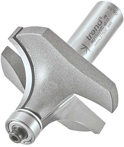 Trend Bearing Guided Ovolo Router Cutter, 19mm Radius, 1/2 Inch Shank, TCT | Bearing Guided Ovolo Cutter With Two Bearings For Smooth Profiling, 19mm Radius And 25mm Cut Length, 46/17X1/2TC