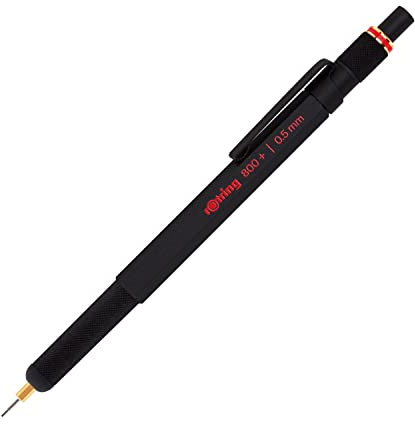 rOtring 800+ Druckbleistift mit Stylus für Touchscreen | 0,5 mm | schwarzer Schaft