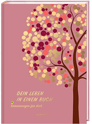 DEIN LEBEN IN EINEM BUCH (rosé): Erinnerungsbuch für die Kindheit, Wunderschönes Baby Geschenk für Mädchen zur Geburt PAPERISH®