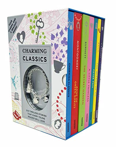 Colección Charming Classics Juego de 7 libros (Clásicos encantadores, Ana de las Tejas Verdes, El jardín secreto, Una princesita, Peter Pan, El mago de Oz, Alicia en el país de las maravillas)