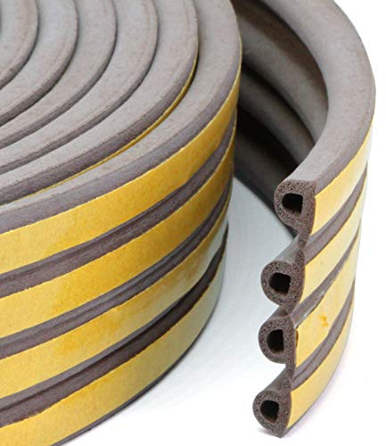 PRIOstahl FENSTERDICHTUNG SELBSTKLEBEND | 50 m | DICHTBAND | P - PROFIL | BRAUN | Türdichtung Gummidichtung Fensterdichtband Tür Fenster