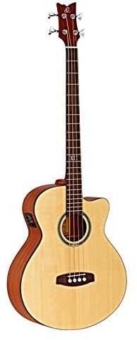 Ortega D538-4 4-Saiter Akustik Bass Deep Series Gitarre mit Preamp/Pickup, natur, jumbo