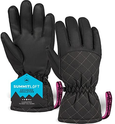 Tough Outdoors Womens Ski Gloves - Waterproof Gloves Women Ski Snow Snowboarding - Thermal Winter Glove Women Waterproof