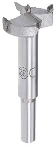 sourcing map Brocas Forstner para Madera, Diámetro 32mm, Madera Hole Saw Taladro para Herramientas de Madera, Acero al Tungsteno Titanium Recubierto, Corte Agujero en Carpintería, Gris