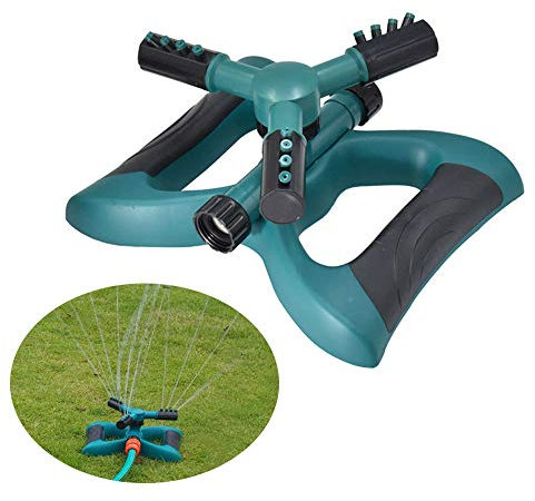 SUSHOP Entièrement Automatique Rotation Jardin Anti-Incendie, Automatique sur 360 ° Arroseur Système d'irrigation avec 3 Bras Round Lawn Sprinkler pour Courtyard d'irrigation des Plantes