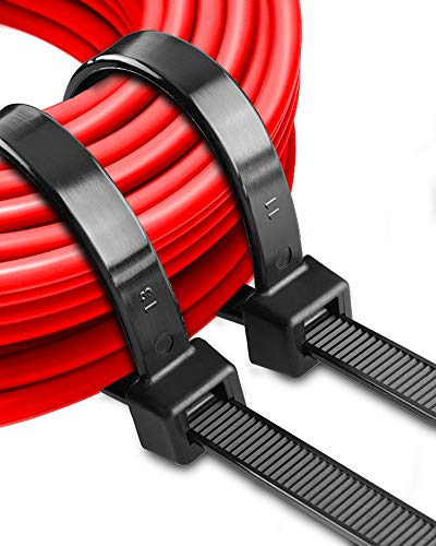 Kabelbinder Schwarz 650mm Lange Kabelbinder, Heavy Duty Kabel binder 9 mm UV Beständig, Kabel binder Groß für Kabelmanagement Wiederverschließbar, 30 Stück