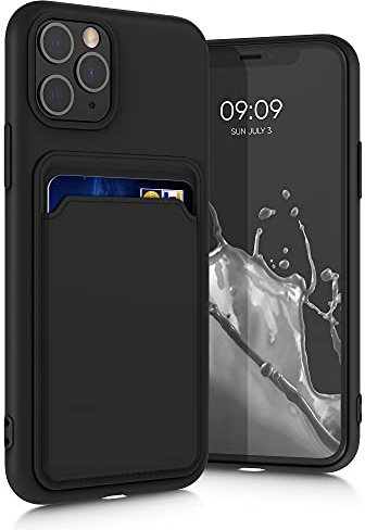 kwmobile mobiltelefonfodral kompatibelt med Apple iPhone 11 Pro fodral – mobiltelefonfodral med fack för kort – i svart