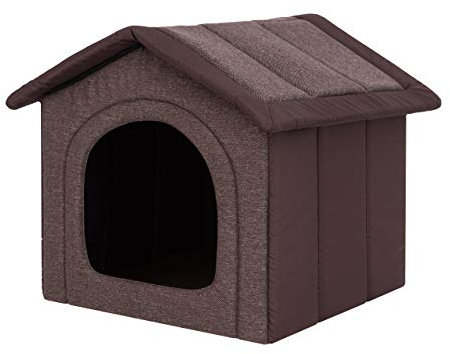 Hundehütte, Hundeecke, Ruhebereich, Zwinger, Tierheim, Hundezwinger, Haustierhütte, Haustierzwinger, Hundehöhle, Dunkelbraun, R6: 72 x 76 cm