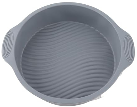 TOPINCN Teglia Rotonda in Silicone di Forma Rotonda Varie Teglie per Stampi per Dolci da Forno Stampo Antiaderente per la Cottura Accessori da Forno 9 Pollici(Grigio)