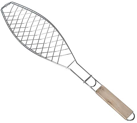 WANWEN Cestino per grigliate di Pesce per arrosto di Verdure con Manico Pieghevole Strumento per Barbecue all'aperto Flessibile Antiaderente Fai-da-Te Barbecue Portatile a Rete per Hamburger Little
