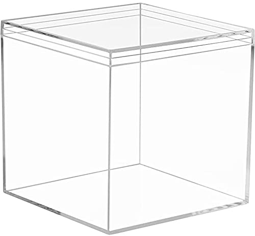 BYNYXI 1 Stück Würfel Geschenkbox Durchsichtig, 15cm Kunststoff Klare Box Kleine Geschenkbox Quadratische Pralinenschachtel Transparente Candy Box mit Deckel Snacks Box für Hochzeit Geburtstag Party