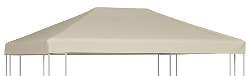 LAPOOH Copertura Superiore per Gazebo 310 g/m² 4x3m Beige Impermeabile per Campeggio (SPU:44784)