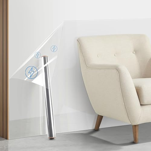 Loiion Wandschutzfolie Elektrostatisch, Schutzfolie Transparent, 40×1000CM | Statische Folie Wandschutz, Wandschutz Tapete, Spritzschutz Küche Wand, Kratzschutz für Katzen & Hunde