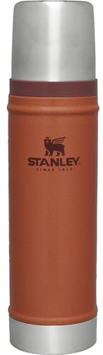 STANLEY Classic Vacuum Bottle, 0.59 L Hammer Tone Brick Water Bottle, Heat Retention, Cold Retention, Stainless Steel Bottle, Recycled Stainless Steel Water Bottle, Outdoor Gift, Gift, Dishwasher Safe