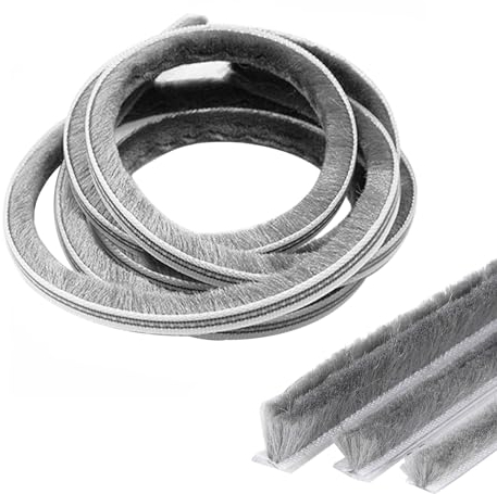 jackfru 10 m Junta para puerta, 5 mm (ancho) x 6 mm (diámetro), para puertas, ventanas, armarios, burlete para puertas