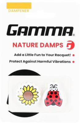 Gamma Nature Tennisdämpfer – reduziert Stöße für Komfortables Spielen, Sonnenblume und Marienkäfer, Ahornblatt und Schmetterling, Kaktus und Biene – 2 Stück & Bulk Sortiert, 50 Stück