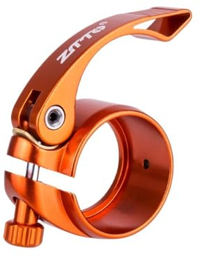 Sattelklemme MTB Faltrad Quick Release Sattelstütze Lock Clamp Ultraleichte Fahrrad Sattelstütze Montieren 31,8mm 28,6 34,9 39,8 40,8 Schnellspanner SattelstüTze (Color : JX072 40.8mm Orange)