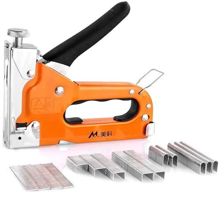 UGGOVXWZH Agrafeuse à Cadre en Bois 3 en 1, agrafeuse à Ongles, Outil de Meubles, Code en Acier Inoxydable, Outil à Main, 600 agrafes (Color : Nail Gun 60staples)