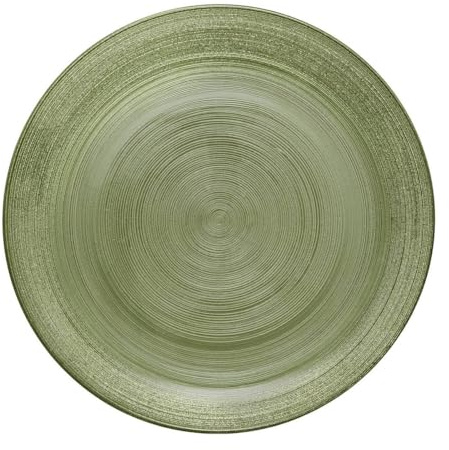 Secret de Gourmet - 6er-set flache teller „jem“ aus grünem glas, durchmesser 28 cm