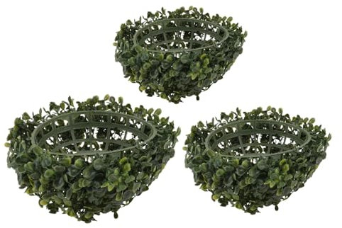 RORPOIR Artificial Grass Balls Ceiling Pendant 3pcs (18cm, 23cm, 28cm) Simulated European Grass Hanging Home Decoration Light Holder for Wedding Party and Living Room