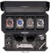 ROTHWELL Boîte à montres en cuir à 4 emplacements avec tiroir de valet – Présentoir de luxe pour bijoux, présentoir verrouillable avec dessus en verre véritable – Boîte à montres pour homme et femme