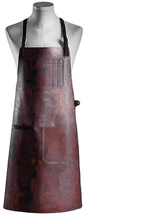 BIGULA Grembiule da Lavoro in Pelle con Tasche per Uomo e Donna Grembiuli Regolabili Grembiuli da Cucina per Chef Barbecue griglia Ristorante