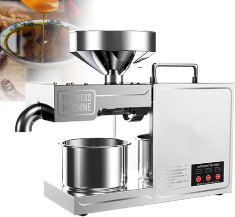 YLANMEI Presse à Huile électrique Froid et Chaud, Presse en Acier Inoxydable, Automatique, expulseur, contrôle Intelligent de la température, Machine pressage d'huile pour Cuisine Domicile