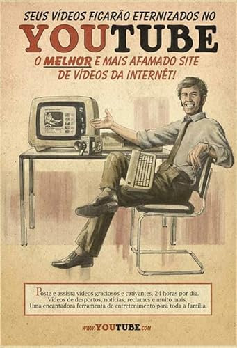 mrdeco Cartel de madera 30 x 40 cm YouTube Retro Nostalgie Cartel de madera