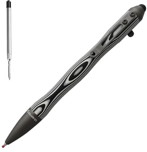Cool Hand 5.7'' Bolt Action Pens, EDC Ballpoint Ink Refillable, Stylus for Touch Screen, G10 Body w/Pocket Clip, Ergonomic Grip, with a Free Refill, 5375-Z