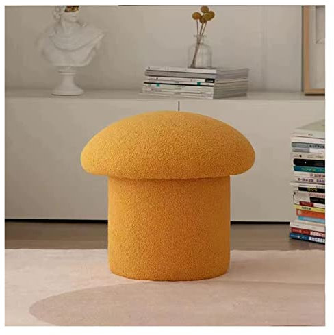 Sedia da toeletta a fungo con contenitore, poggiapiedi in tessuto morbido e sgabello, robusta panca da trucco per ingresso e camera da letto, sgabello basso ideale per piccoli spazi, elevata capacità