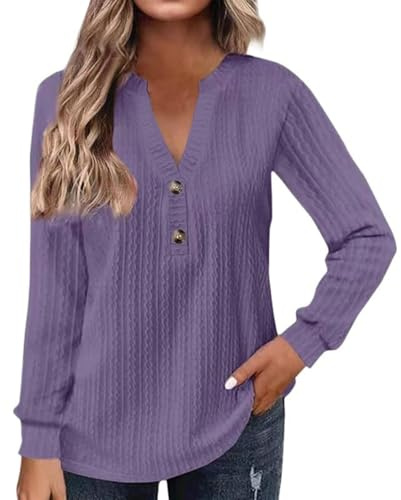 Top da donna a maniche lunghe, taglie forti, con scollo a V, a maniche lunghe, oversize, per il tempo libero, elegante, camicia da lavoro