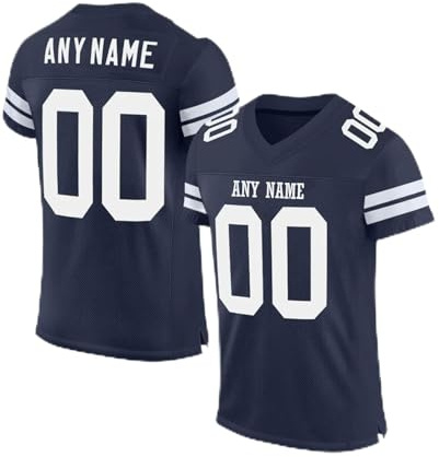 Customizable Football Jersey with Name Number Comfortable Breathable Sports Uniform for Men Women Youth Kids American Football Jersey for Sports Fans and Teams