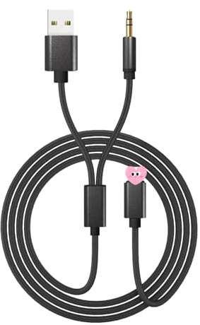 Câble auxiliaire pour iPhone en voiture, câble audio 2 en 1 USB A vers Lightning de 1,1 m, sans décalage, qualité sonore HIFI de 3,5 mm, compatible avec iPhone 14/Pro 13/Pro 12 11 pour casque stéréo