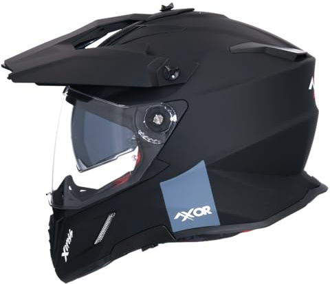 AXOR Helmets Casco Off Road Modelo X-Cross Adventure Negro Mate Totalmente Homologado 22.06 (L 59/60)