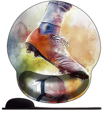 3D Tapis de Souris Ergonomique Gamer avec Repose Poignet, Confort avec Repose- Gaming Mouse Pad pour Ordinateur Portable -Passionné de Football