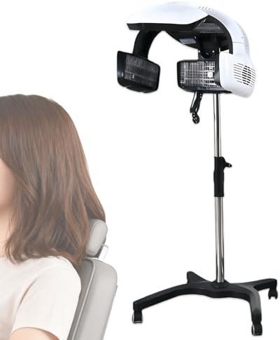 Glowdora 800w Bodenständer Salon Friseur Trockenhaube Haartrockenhaube Heizungsprozessor Haartrockenhaube Mit Standfuß, Für Friseur Färben Dauerwelle Ölbehandlung Professionel Haar Dauerwelle White