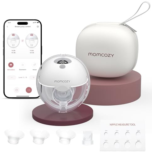 Momcozy M5 Smart Wearable Breast Pump, Hands-Free Electric Pump