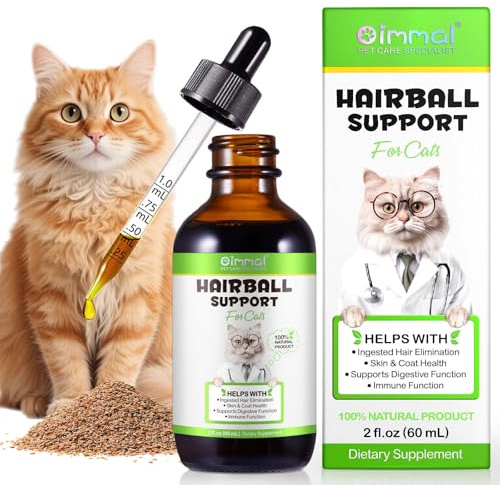 Anti-Hairball Katze - Katzen Haarballen AuflöSen, Anti-Haarballen Tropfen | Mit Natürliche Psyllium, Präbiotika & Vitaminen, Unterstützt den Katze Darm und eine gesunde Verdauung 60ml
