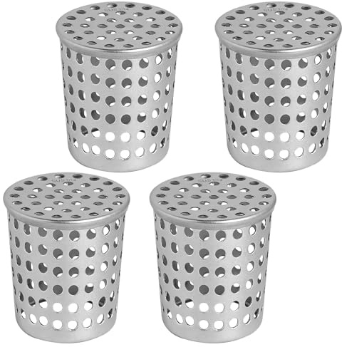 lalago 4 Pezzi Protezione per Tubo di Scarico in Acciaio Inox 50-63mm, Filtro Griglia per Grondaia, Protezione dalle Foglie per Pluviale Esterno, Griglia Terrazzo per Tetto Piano Iltrare Foglie Rami