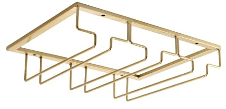 Rairsky Weinglashalter Hängend, Weinglasregal Gläserhalter aus Metall | Halter Unter Schrank Gold zum AufhäNgen, Hängender Weinglasregal Stielgläserhalter, für Küche, Bar und Restaurant