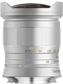 TTArtisan 11mm F2.8 RF Ultra Wide Angle Fisheye Lens, Full Frame Lens for RF Mount Cameras EOS R, RP, R5, R5C, R6, R6II, R3, R8 - Silver