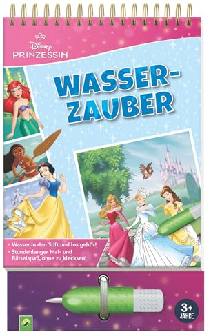 Disney Prinzessin Wasserzauber Malbuch - einfach mit Wasser malen: Wassermalbuch mit Wassertankstift für Kinder ab 3 Jahren I Geschenk
