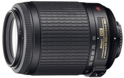 Nikon AF-S DX VR Zoom-Nikkor 55-200mm f/4-5.6G IF-ED - Objetivo (SLR, 15/11, Telephoto, Nikon DX, Negro, 7,3 cm)