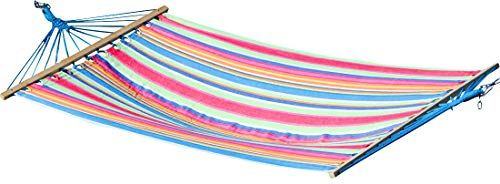 ALEOS. AS-S Hängematte Stabhängematte Ersatzhängematte 120x200 BUNT gestreift aus Baumwolle